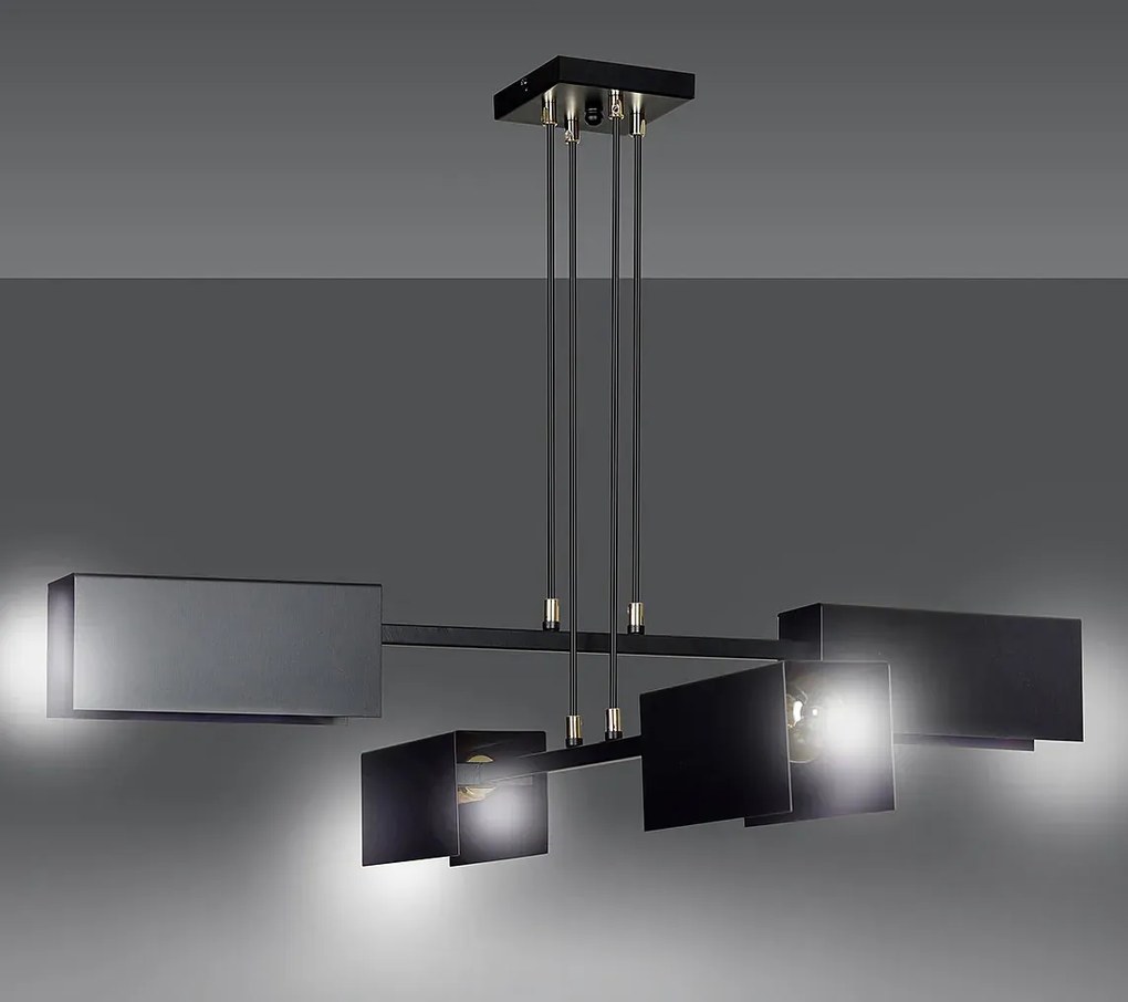 Czarna regulowana lampa wisząca w stylu loft - 3X D019 A2-B86