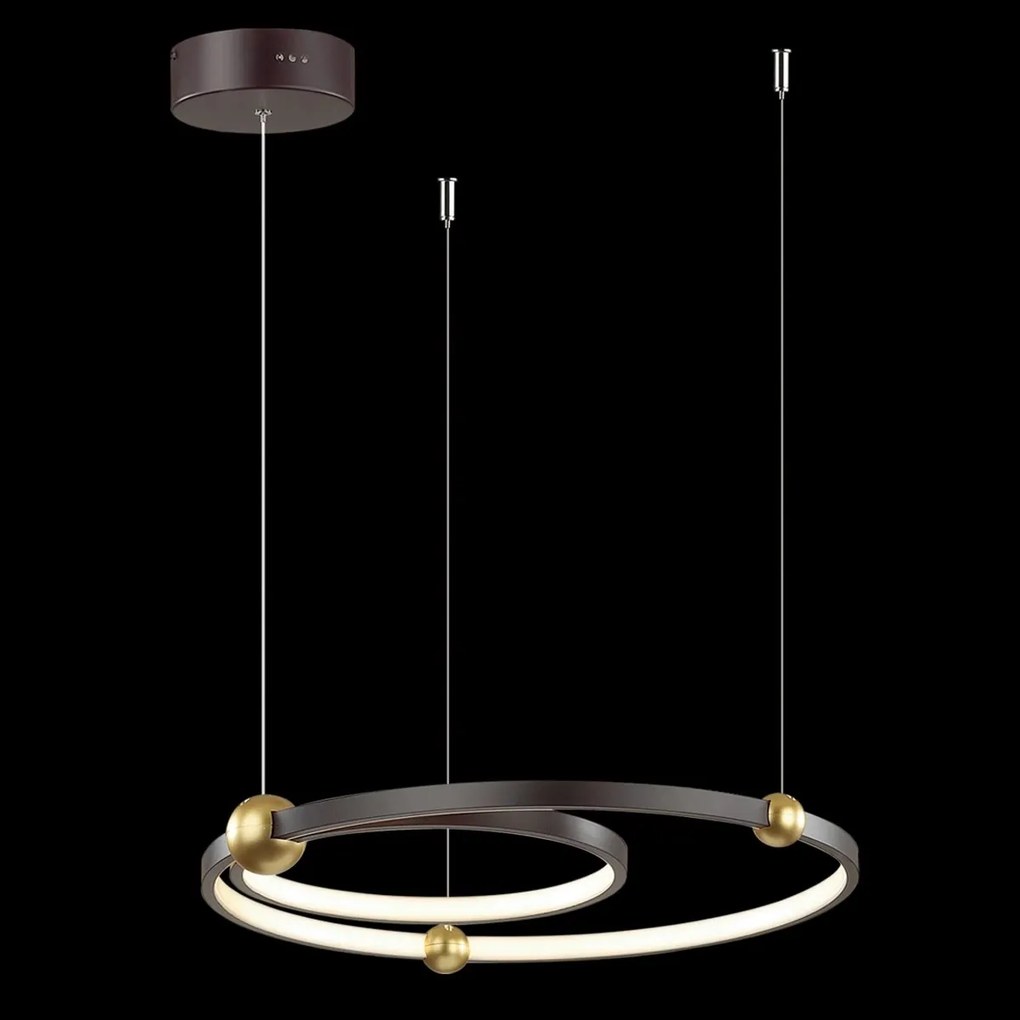 Podwójna lampa sufitowa ringi czarna Aurora 50 cm No.2
