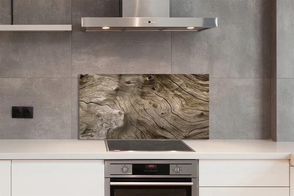 Szklany Panel Wyraziste Sęki Drewniane