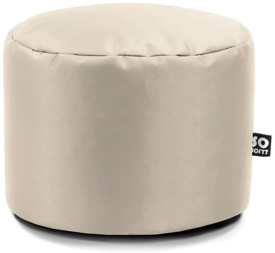 Beżowy dziecięcy worek do siedzenia z imitacji skóry Dot M – So Soft?