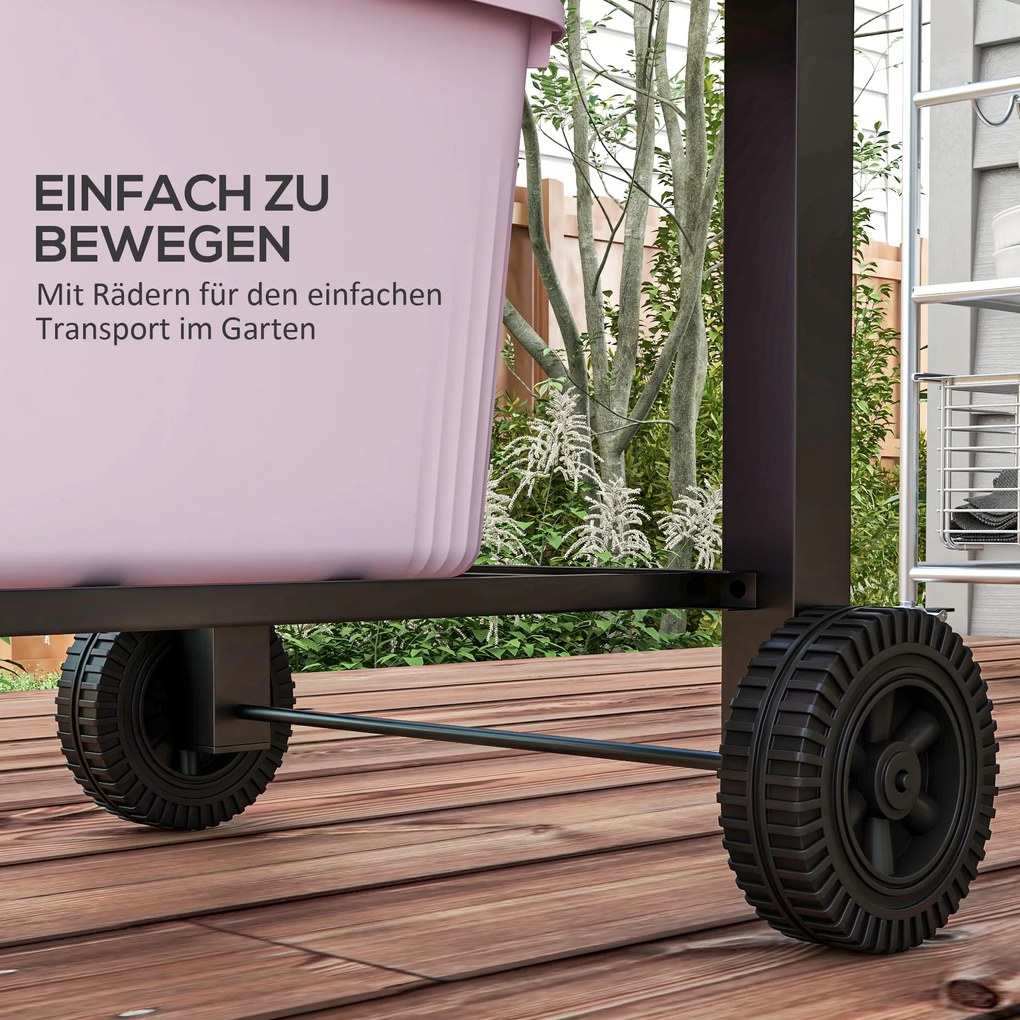 Outsunny Grill węglowy BBQ Smoker z regulowanym basenem węglowym, bocznymi półkami, 124 x 66 x 112 cm, Czarny