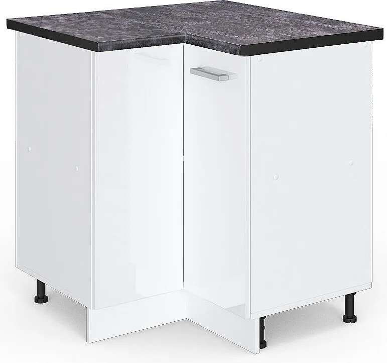 Szafka narożna biały wysoki połysk 75.6x60x81.6 r-line