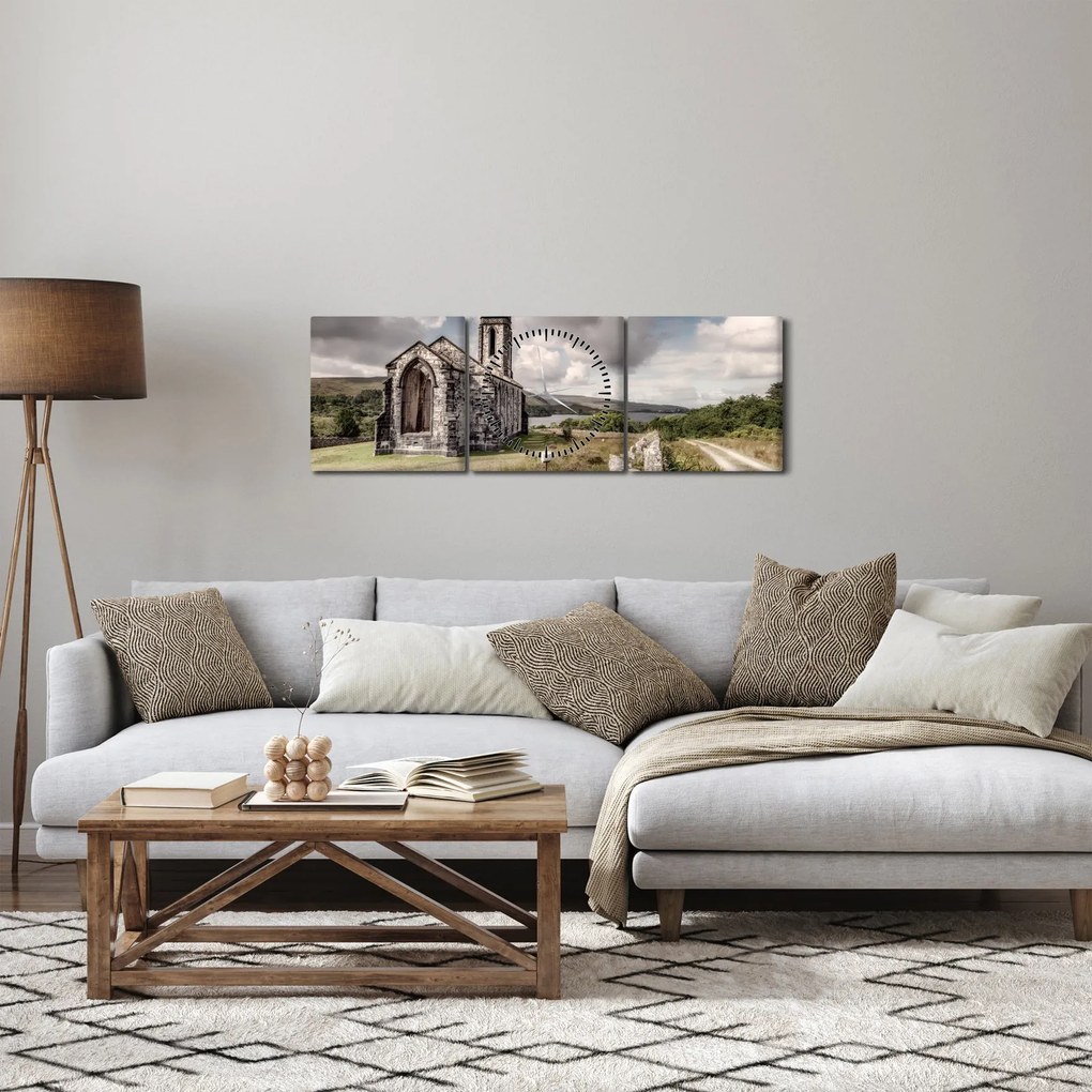Obraz - Kościół irlandzki (z zegarem) (90x30 cm)