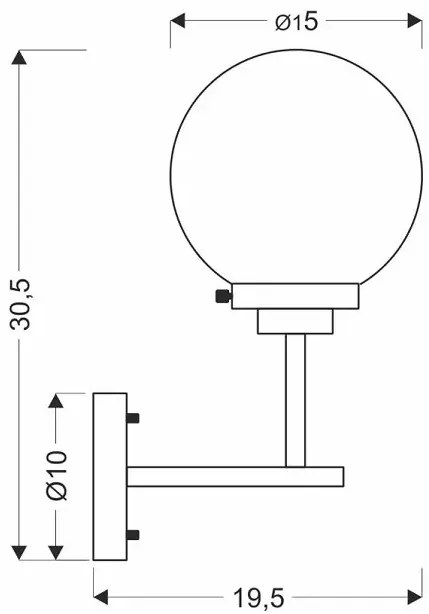 Industrialny kinkiet ścienny ze szklanym kloszem kulą - V132-Ryuk
