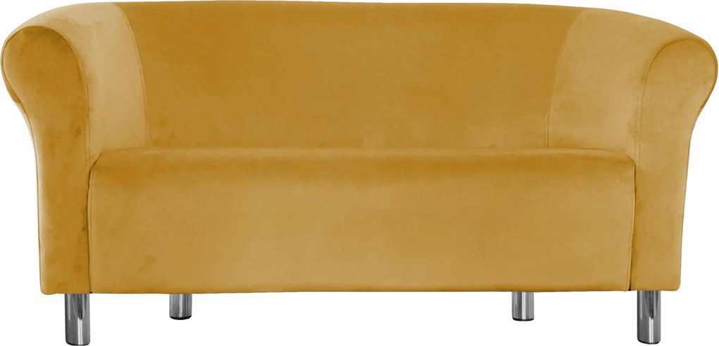 Sofa Milo tkanina Welur wygodna sofa tapicerowana do salonu i poczekalni : Kolor nogi - Chrom, Kolor tkaniny - VELVET - MG15, Typ tkaniny - Velvet, Wysokość nogi - 15 cm