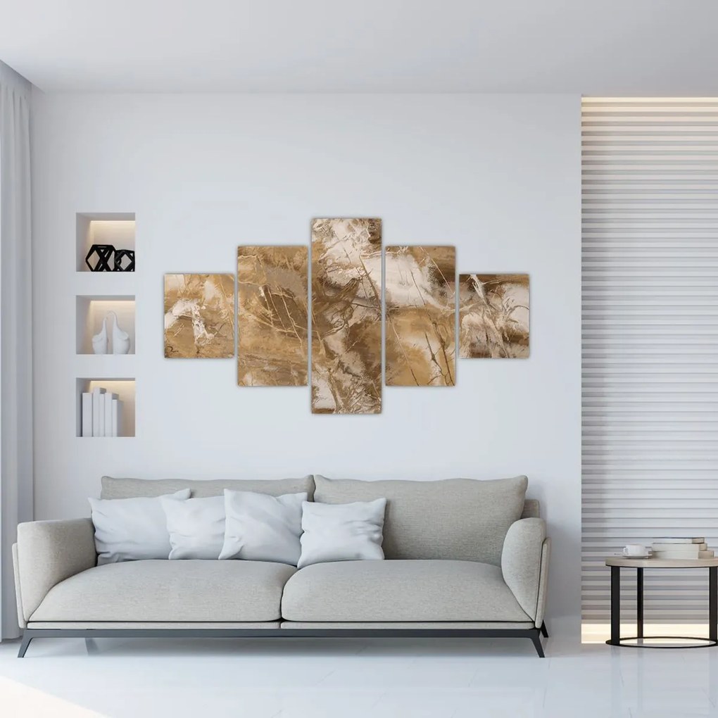 Obraz - Brązowa abstrakcja (125x70 cm)