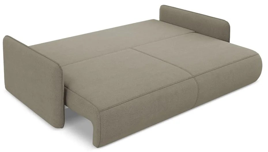 Beżowa rozkładana/ze schowkiem sofa 216 cm Nanea – Makamii