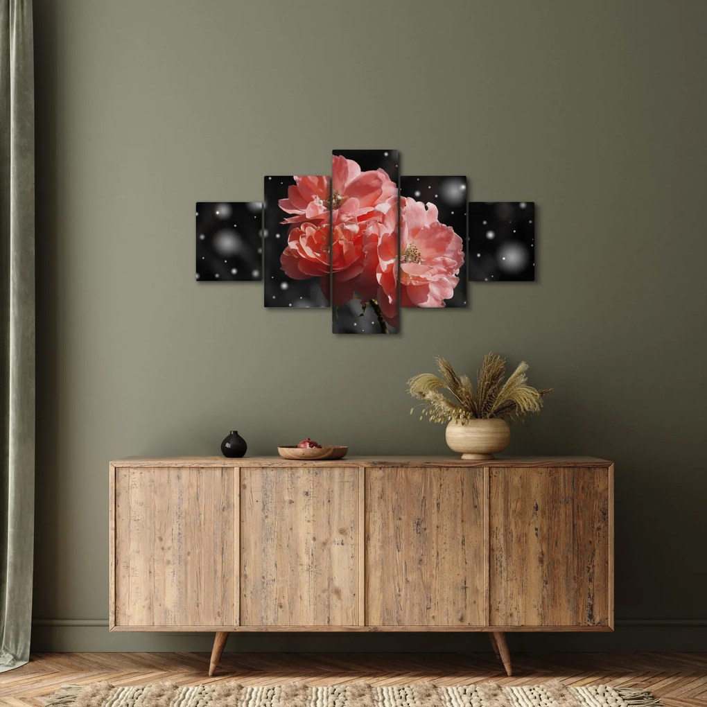 Obraz różowego kwiatu (125x70 cm)