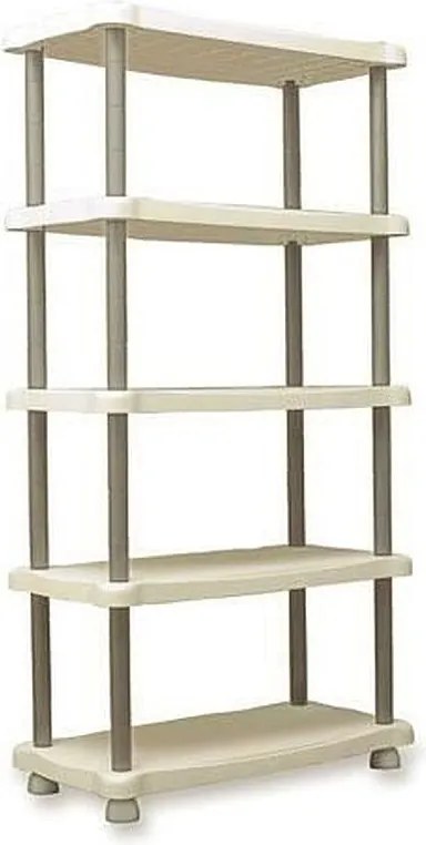 Regał z żywicy PLASTIKEN 5 półek 30 kg/półka Beżowy Taupe, montaż bez narzędzi, do wnętrz i na zewnątrz