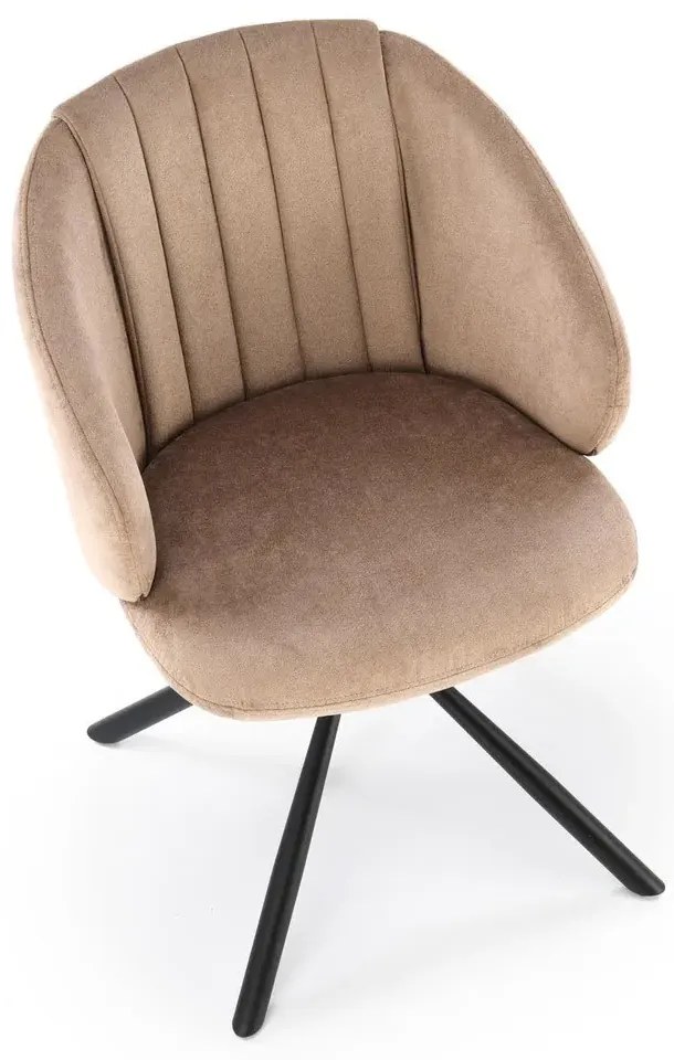 Krzesło tapicerowane K533 cappuccino/czarne obracane HALMAR