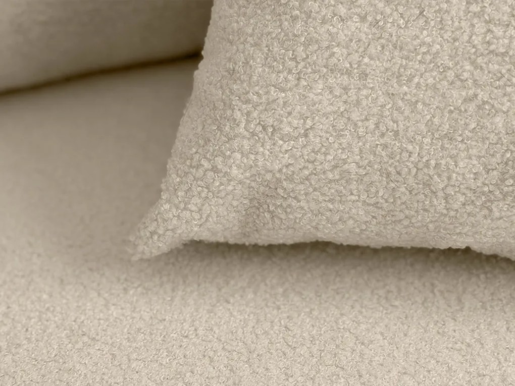 Rozkładana narożna sofa SMART BOUCLE 232x143 cm, kremowa, uniwersalna