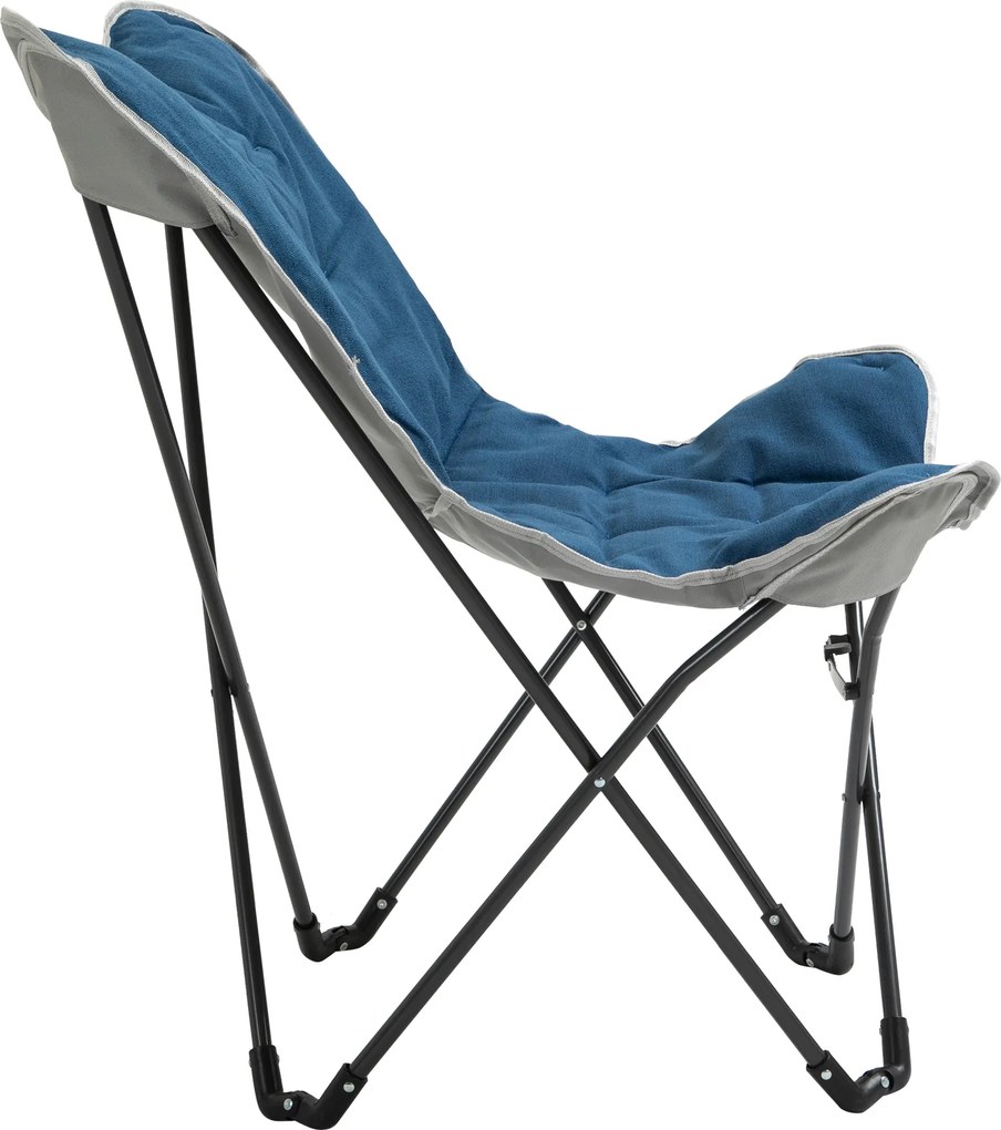 Outsunny Krzesło campingowe Składane Lekka rama stalowa Antypoślizgowe nogi Niebieski 88x74x84 cm Wygodne i stabilne | Aosom PL