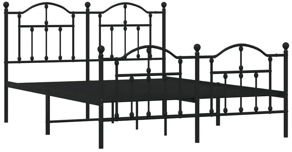 Czarne metalowe łóżko małżeńskie 160x200cm - Azos