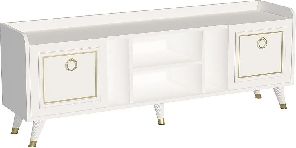 Szafka RTV - Rubinowo-biała Złota