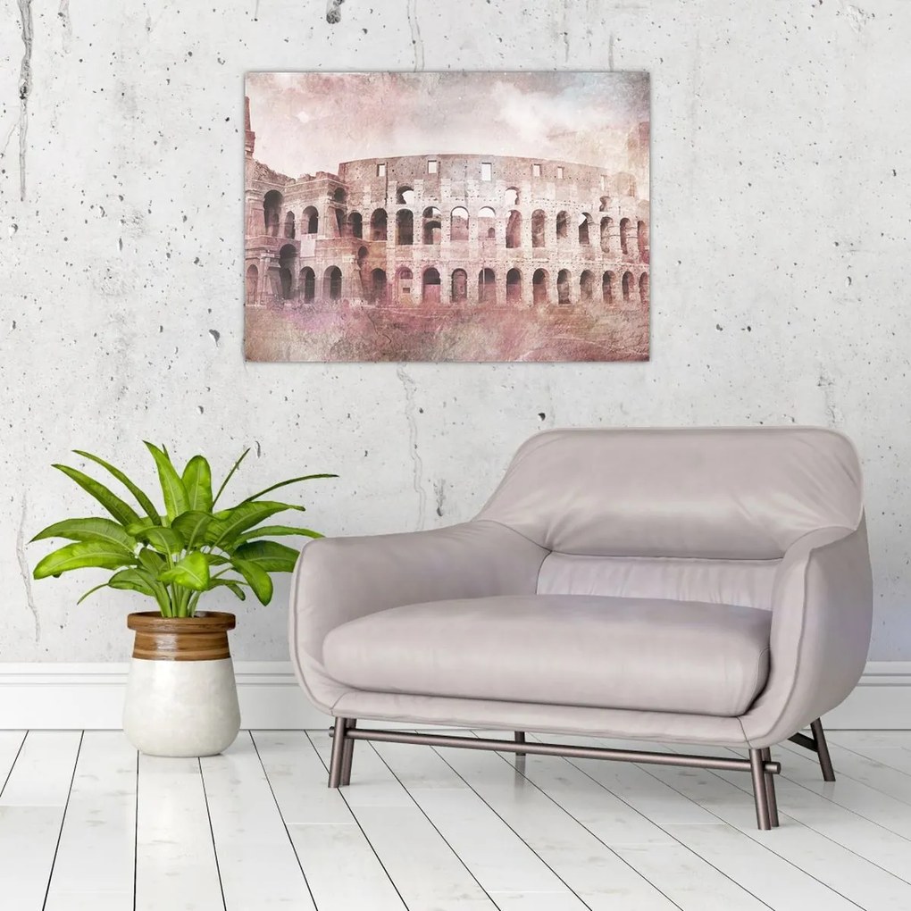 Obraz na szkle - Vintage pocztówka miasta N⁰2 (70x50 cm)