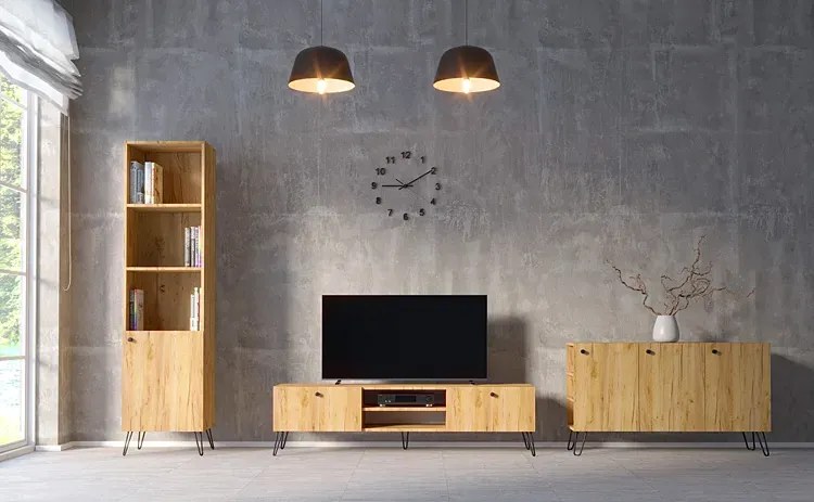 Lewostronna komoda z szufladami dąb craft N9-B05