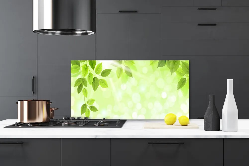 Panel Szklany Organiczny Motyw Liści