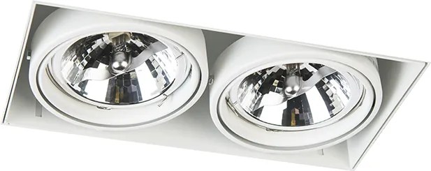 Zestaw 6 reflektorów wpuszczanych białych regulowanych AR111 bezramkowych 2-źródła światła - Oneon