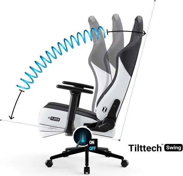 Fotel do grania dla młodzieży Diablo X-Player 2.0 Small Size, kolor biało-czarny