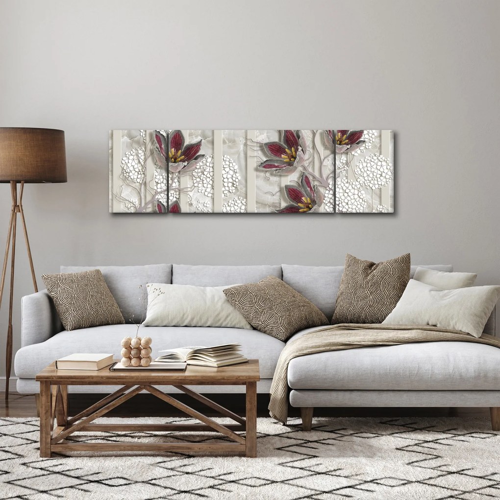 Obraz - Kwiaty dekoracyjne (170x50 cm)