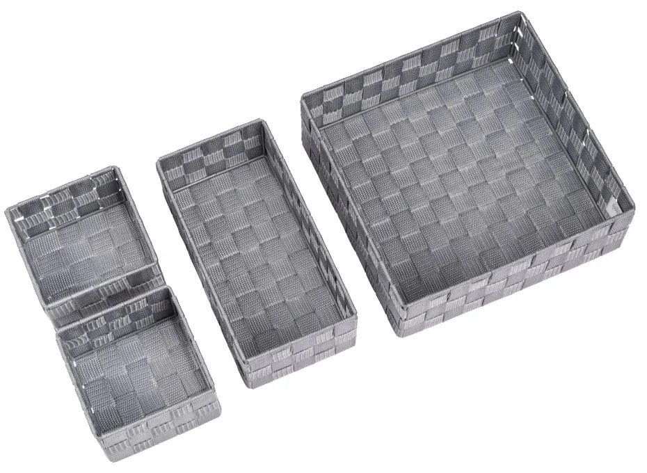 Szare plastikowe organizery łazienkowe zestaw 4 szt. Adria – Wenko