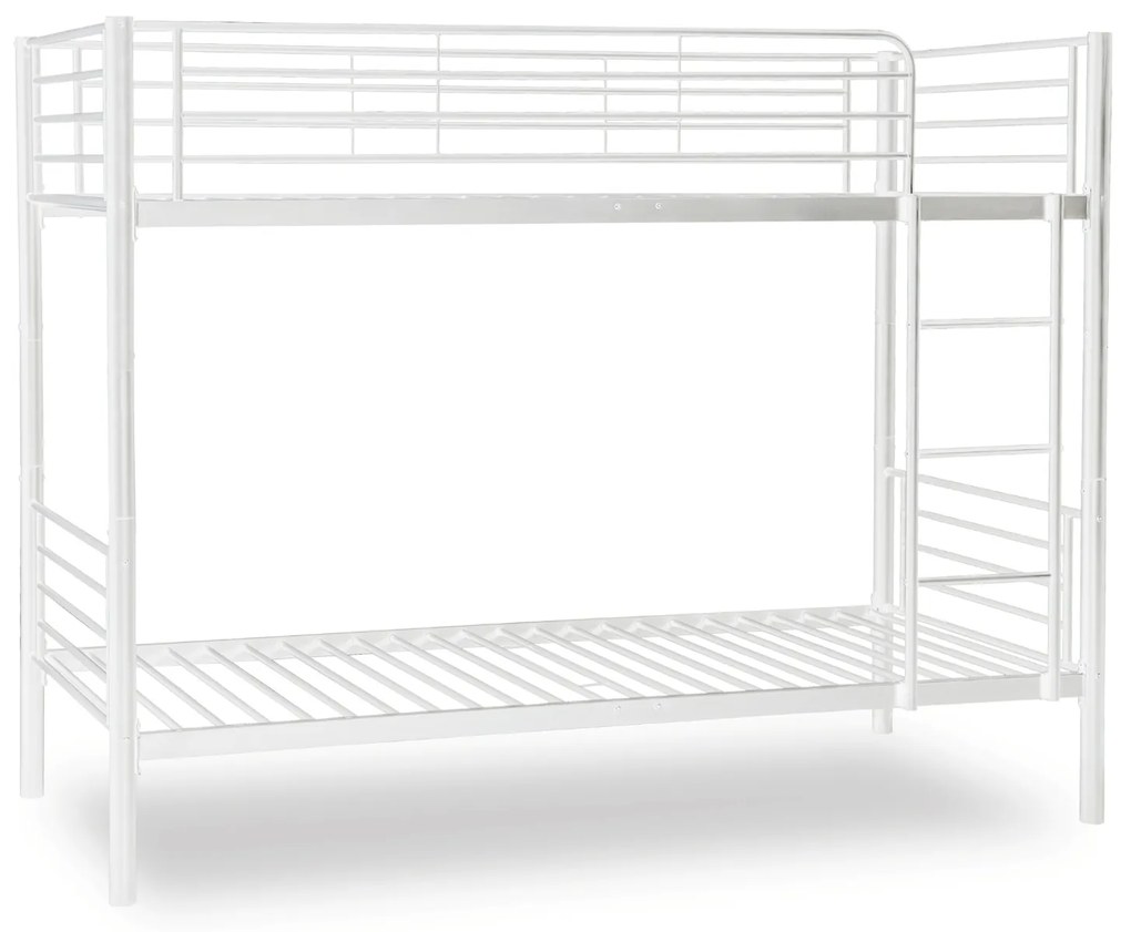 Łóżko Piętrowe Dla Dzieci 90x200 cm RODEZ Metalowe Białe