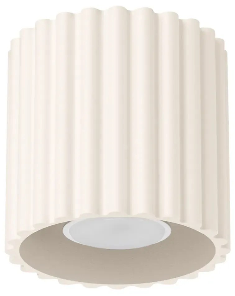 Plafon AURA 1 beżowy GU10 ryflowany SOLLUX  LIGHTING