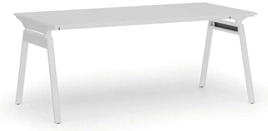Biurko PRIMO SIGMA, 180x90 cm, biała podstawa, biały