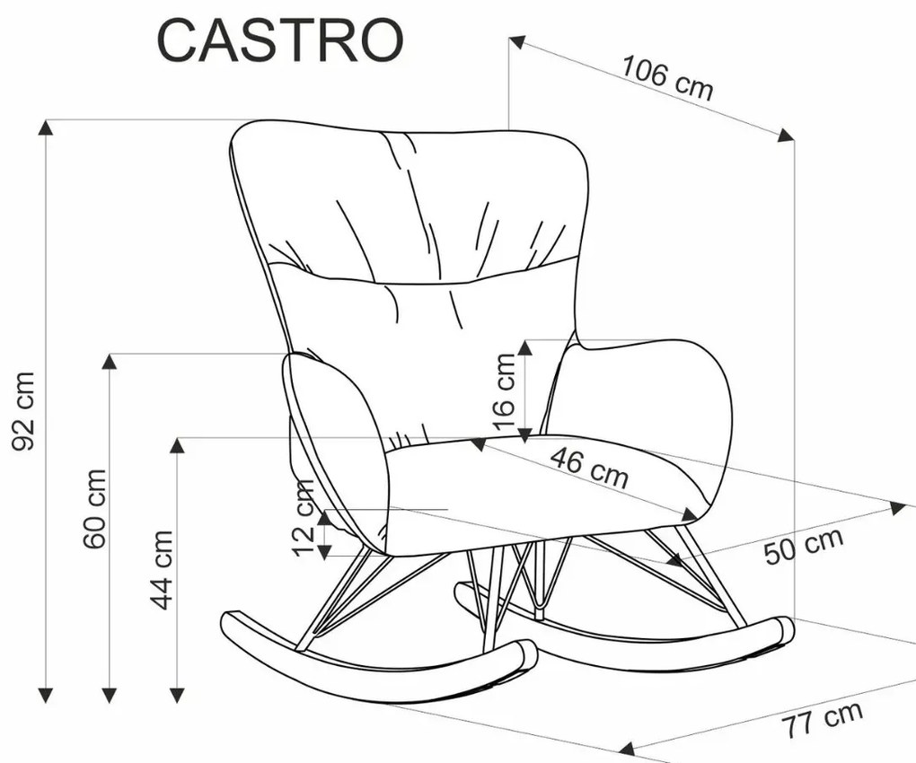 Fotel bujany CASTRO beżowy HALMAR
