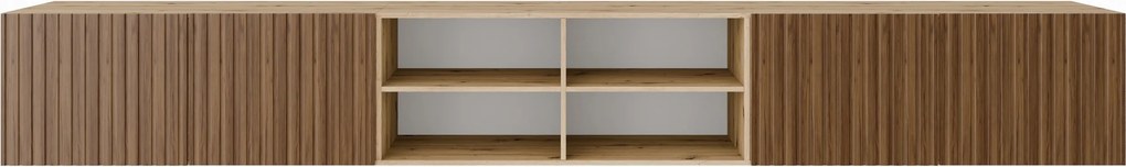 Szafka RTV wisząca LIVO 300 cm do Salonu pod Telewizor - Dąb artisan