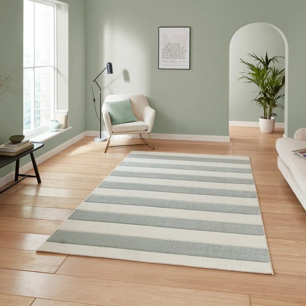 Miętowy dywan 80x150 cm Cove Stripe – Catherine Lansfield