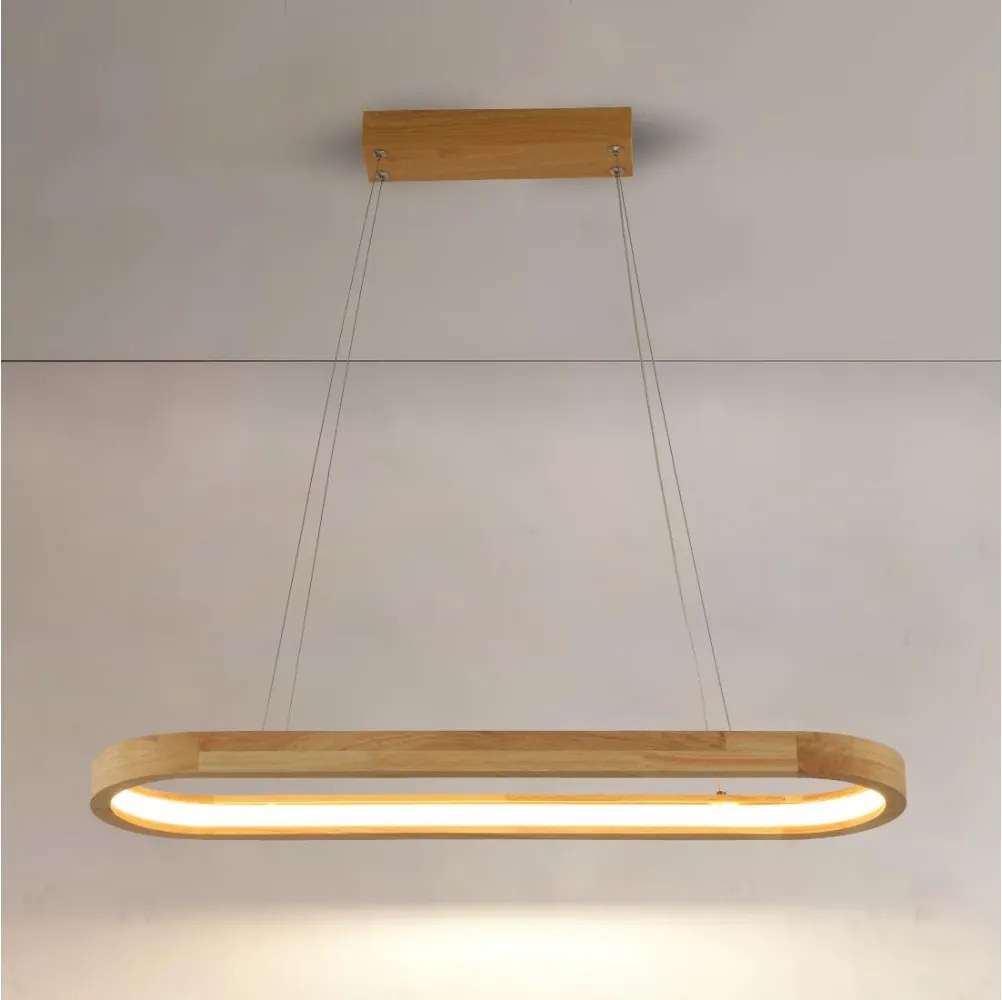 Brilagi - Lampa wisząca na linkach UMEA WOOD LED/30W/230V 70x20 cm drewno