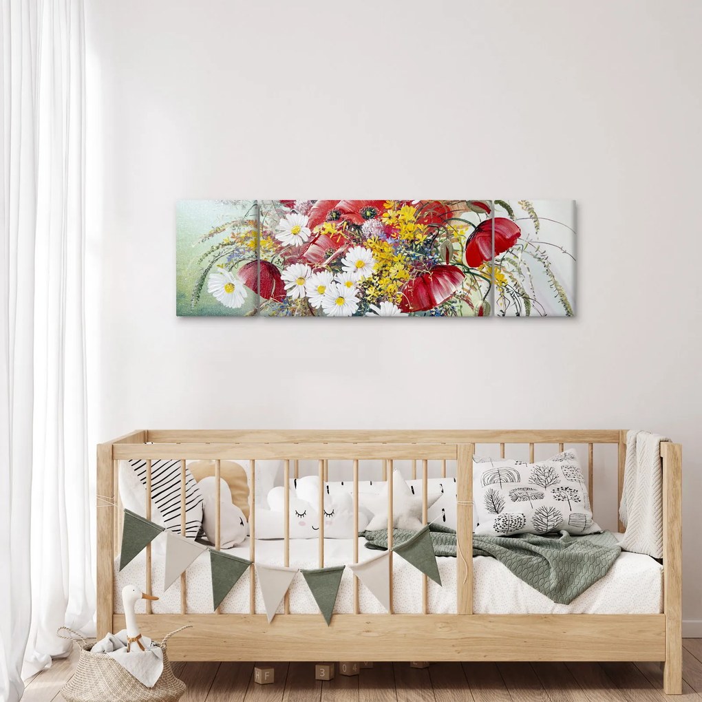 Obraz wazonu z dzikimi kwiatami (170x50 cm)