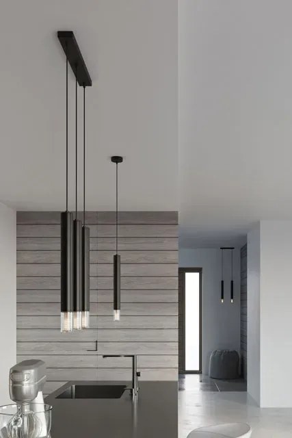 Czarna podwójna lampa wisząca tuba - 8X S160 S7-K08