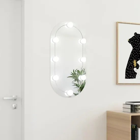 Stylowe owalne lustro z oświetleniem LED 80x40 cm T1-E48