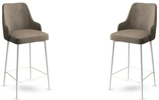 Zestaw krzeseł barowych Enox Cappuccino and White,2 szt., 2 szt.