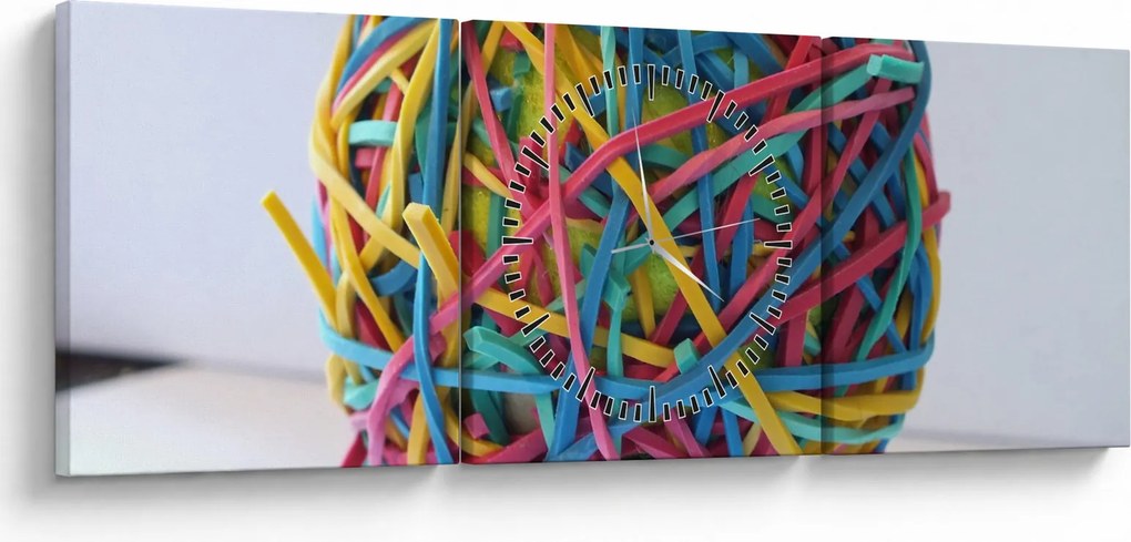 Obraz gumek (z zegarem) (90x30 cm)