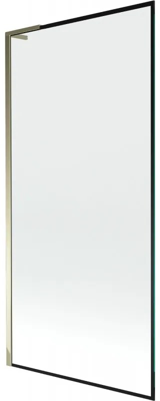 Mexen Next L parawan nawannowy 1-skrzydłowy 90 x 150 cm, czarny wzór, złoty - 895-090-000-03-70-50