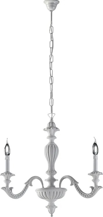 Leonardo Shabby Biały Drewniany Żyrandol 3 Światła 117 Ø43 BL180-3-BCO