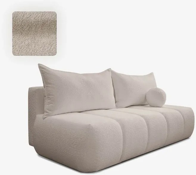 Sofa z Funkcją Spania SARIA Beżowa Boucle Nowoczesna