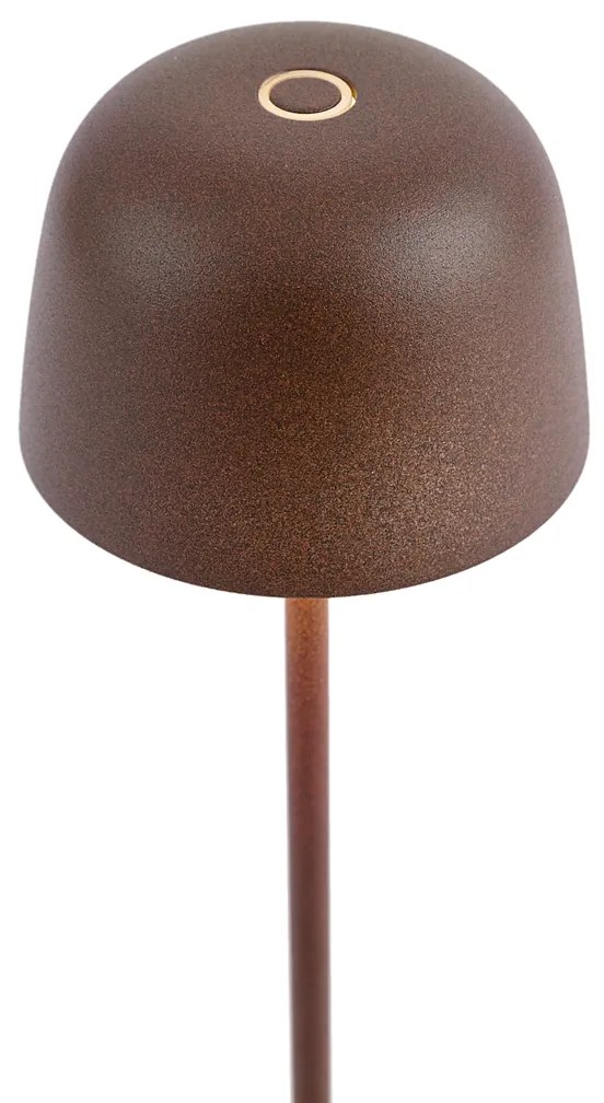 Lampa stołowa rdzawy brąz z LED, akumulatorem i stacją ładującą IP65 - Raika