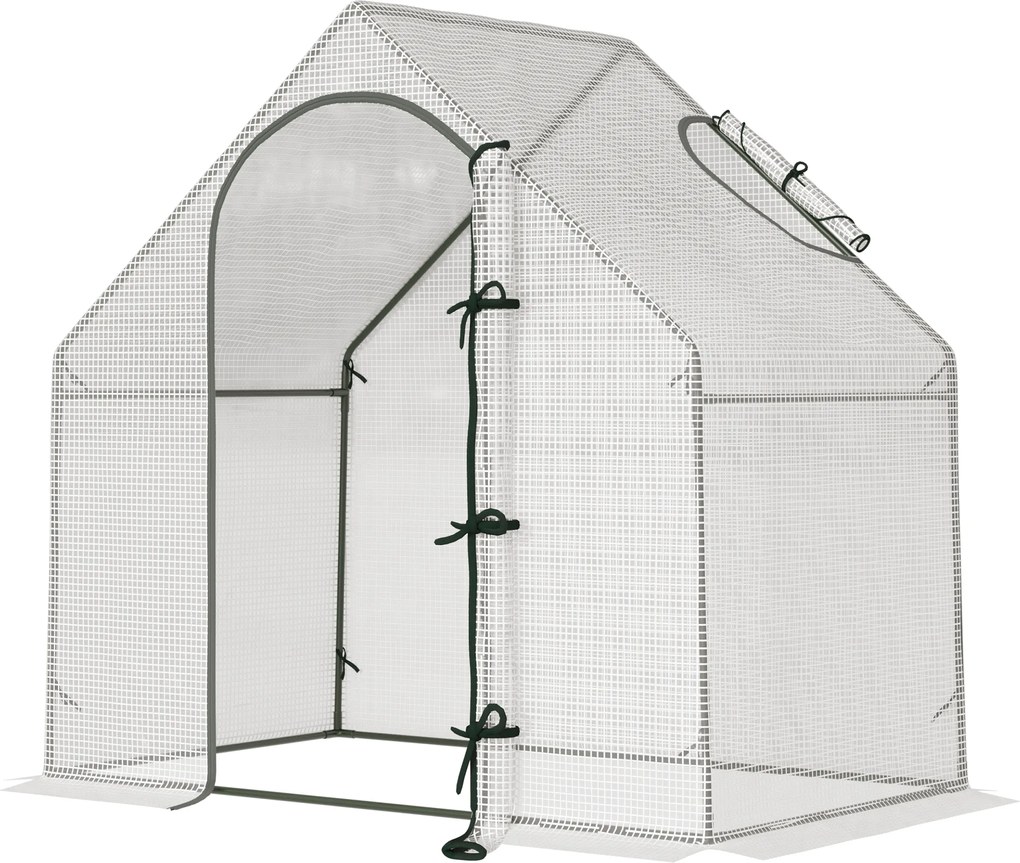 Outsunny Szklarnia przechodnia, 1,80 x 1,00 x 1,68 m, szklarnia foliowa, wytrzymała folia, Biała