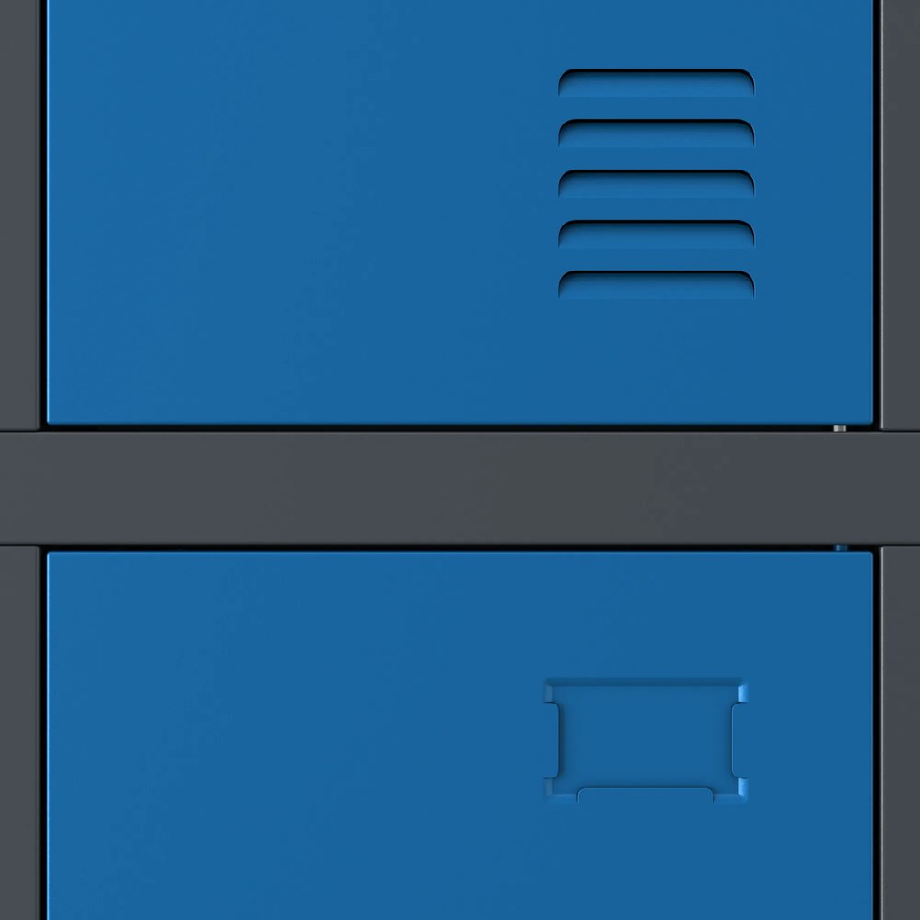 Szafka socjalna ubraniowa BHP antracytowo-niebieska: 6-drzwiowa IGOR 900 x 1850 x 450 mm