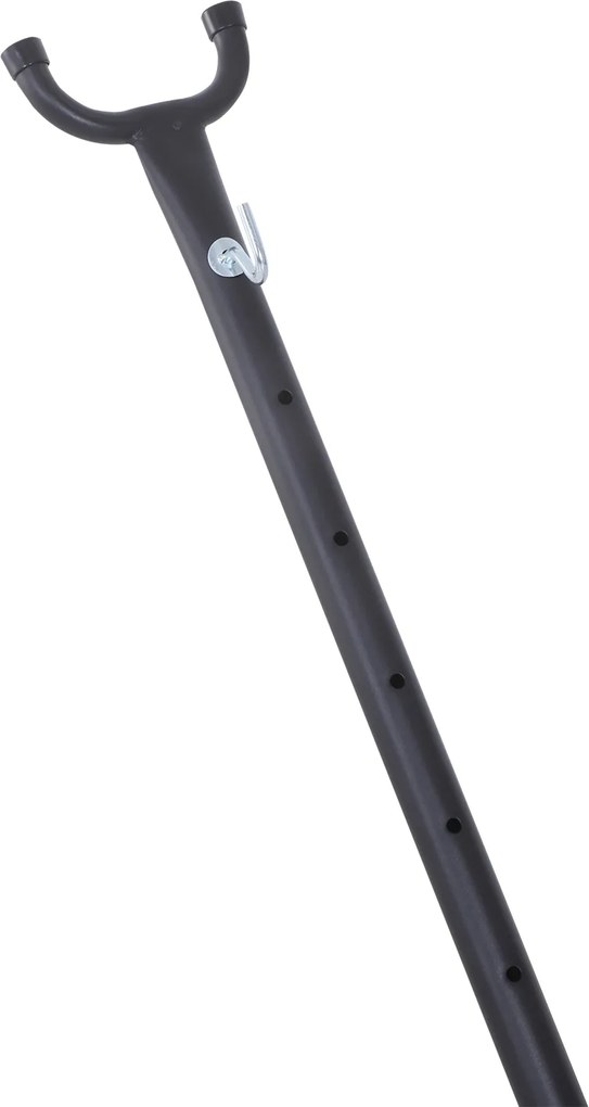 Outsunny stelaż stojak na hamak z hakami metal rama hamaka czarna 280x120x110cm | Aosom PL