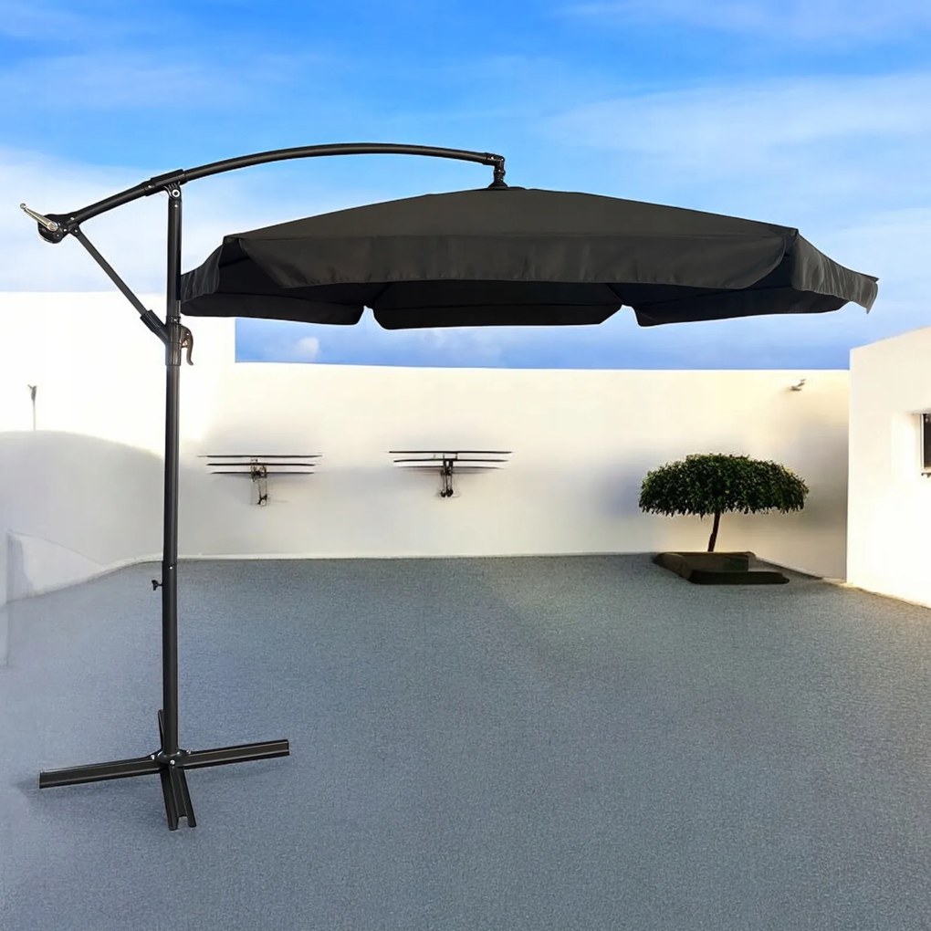 Składany parasol ogrodowy Floriva, szary