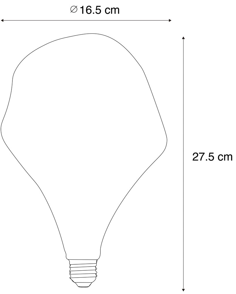 Ściemnialna żarówka LED E27 z spiralnym żarnikiem PS160, lustrzane złoto, 6W, 100 lm, 1800K