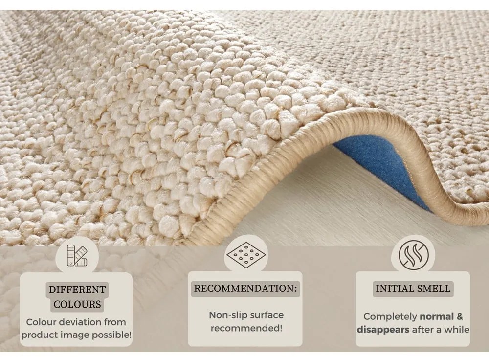 Kremowy okrągły dywan ø 200 cm Wolly – BT Carpet