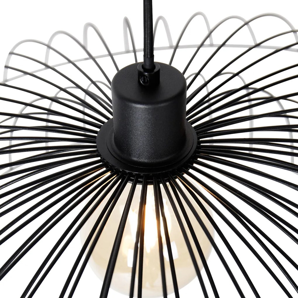 Inteligentna lampa wisząca czarna 66 cm z WiFi G95 - Pua