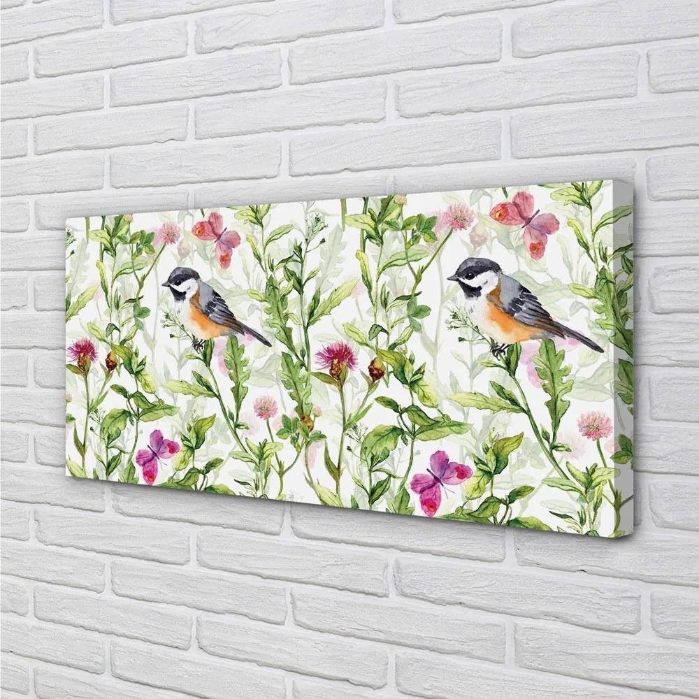 Duży obraz na płótnie Malarski Ptak w Trawie