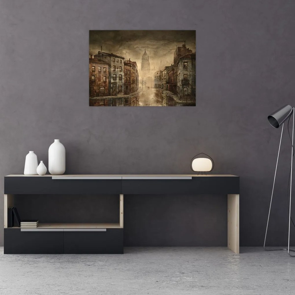Obraz na szkle - Malowanie miasta (70x50 cm)